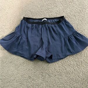 Silky Blue Ruffle Shorts